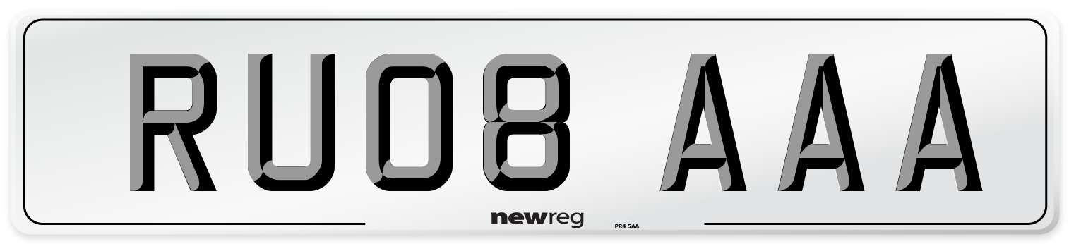 RU08 AAA Number Plate from New Reg